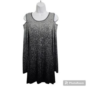 Fontana Cold Shoulder Long Tunic or Short Dress Back & Metallic Silver S…
